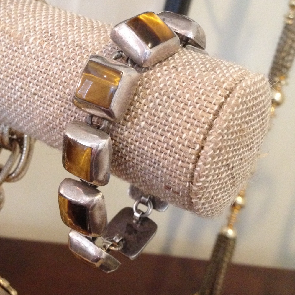 Silver and Brown Bracelet